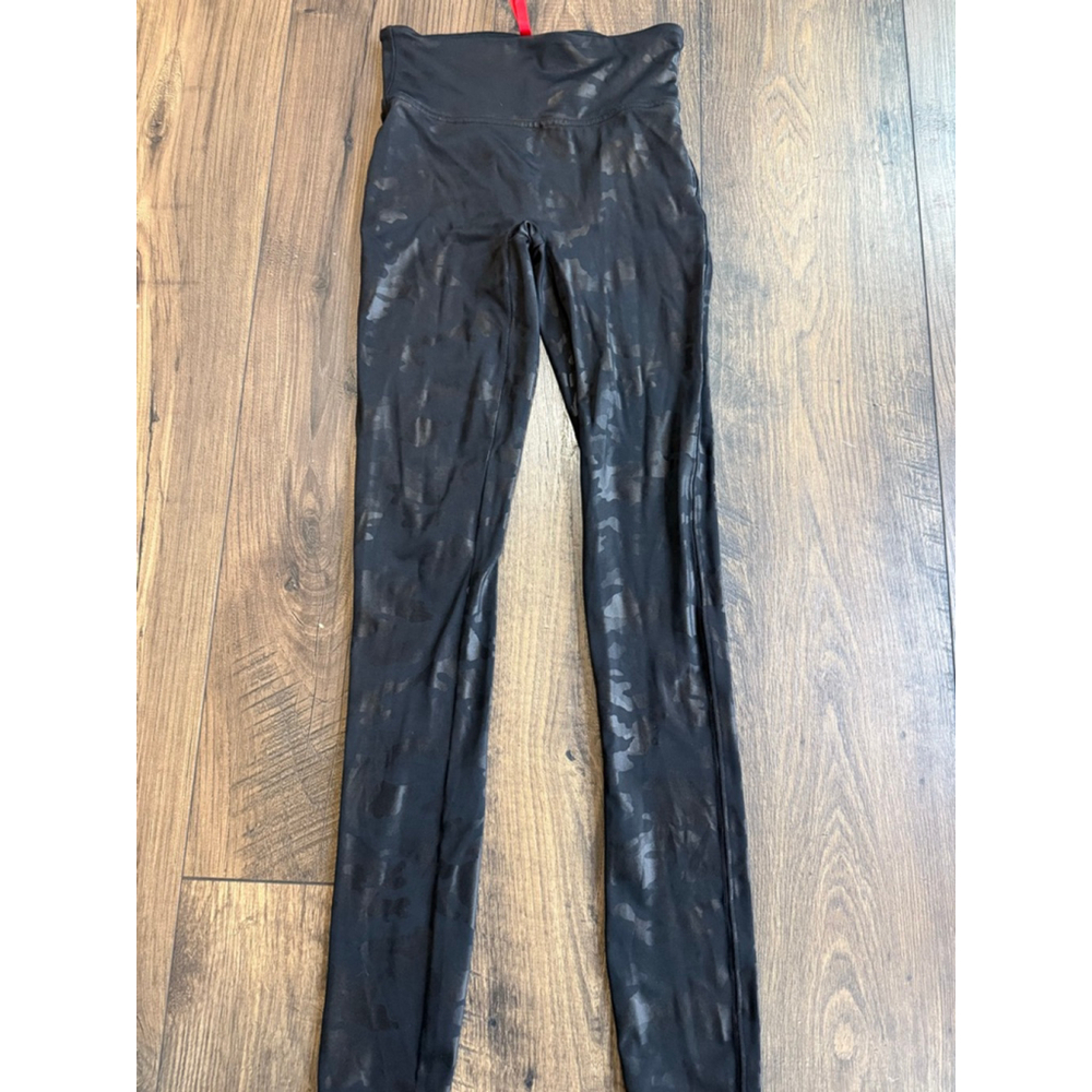 Spanx Faux Leather Camo Leggings, XS